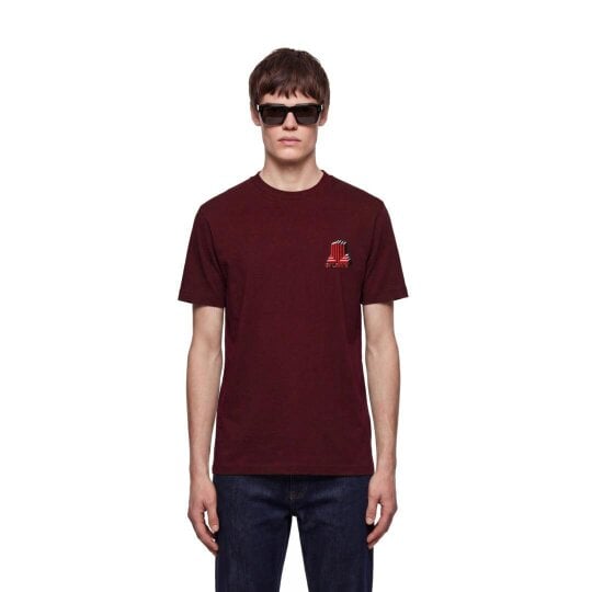 By Lanvin Block Logo Burgundy T-Shirt