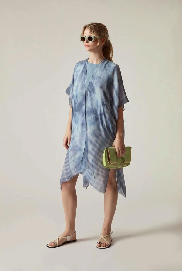 James Lakeland Blue Boho Tie-Dye Kaftan