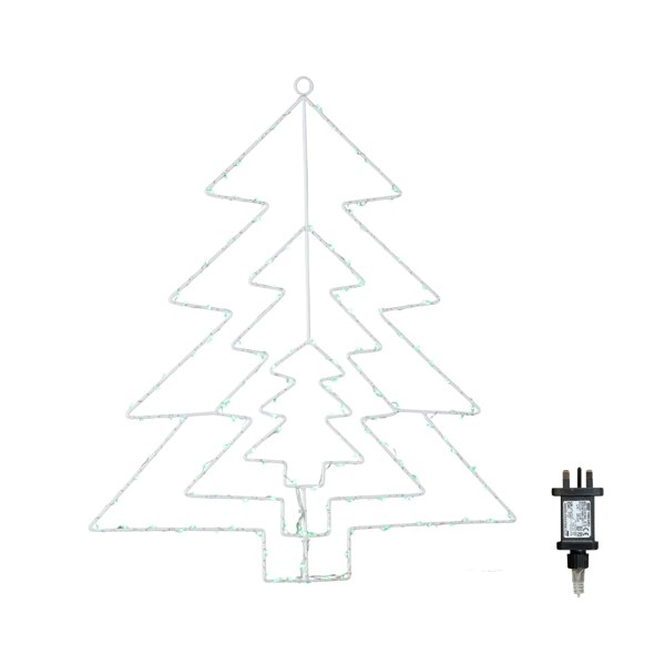 Samuel Alexander 50cm Light up 3 Layered Christmas Tree with 150 Multi-Action Green LEDs