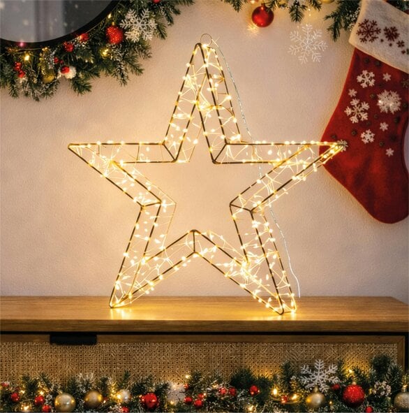 Scotts of Stow Xmas Haus White Metal Star with 480 Warm White Micro LED Indoor Decoration