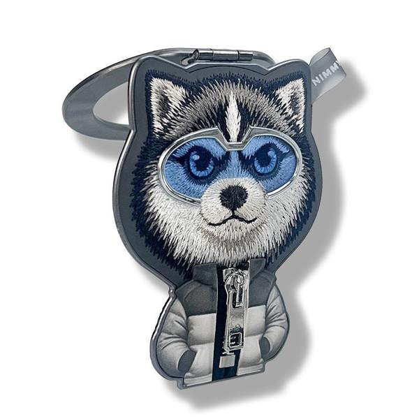 Nimmy Friends Nimmy Cool & Cute 2.0 Husky Embroidery Magnetic Stand with MagSafe Grey - N-KM-BSZJ-017