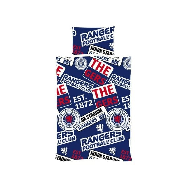 Rangers FC Patches Duvet Cover Set - Blue/White/Red