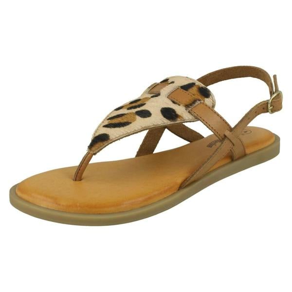 Leather Collection Ladies Leather Collection Animal Print Sandals F00228