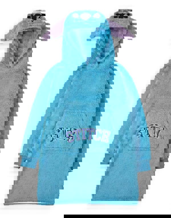 Disney Womens Blue Applique Ears & Lettering Blanket Hoodie (One Size)