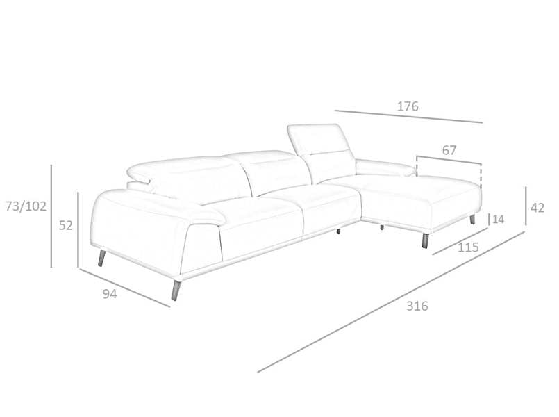 Angel Cerdá Corner sofa in taupe grey leather 6149/6150