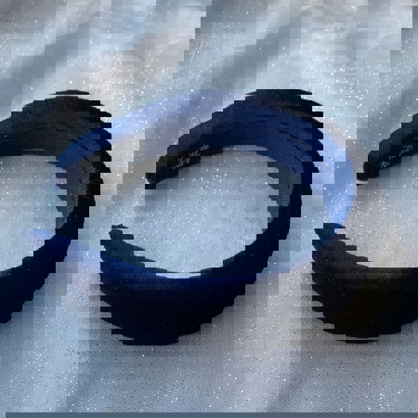 padded headband velvet navy blue hand made