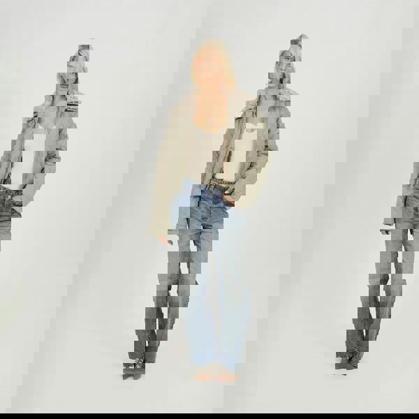 Brave Soul Pale Green Onion Qulited Jacket With Faux Fur Collar - Pale Green Image 3