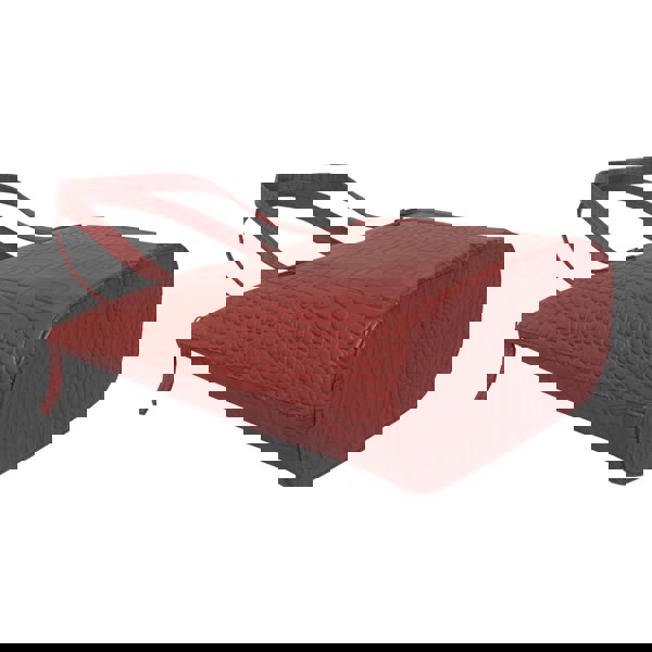 Assots London 'MELANIE' Bright Red Croc Real Leather Unlined Bucket Bag