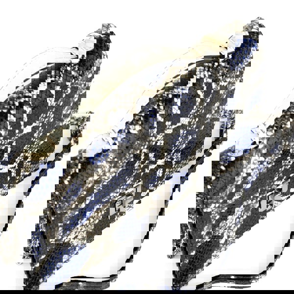 Embassy London Envy - Blue Snake - Women's leather flap clutch bag with strap