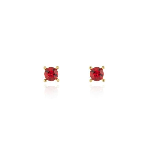 Cachet London Laine 6mm Ruby Gold Earrings