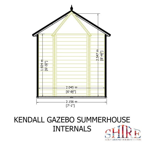 Shire Kendall Gazebo Hexagonal Summerhouse 6x6 12mm Cladding