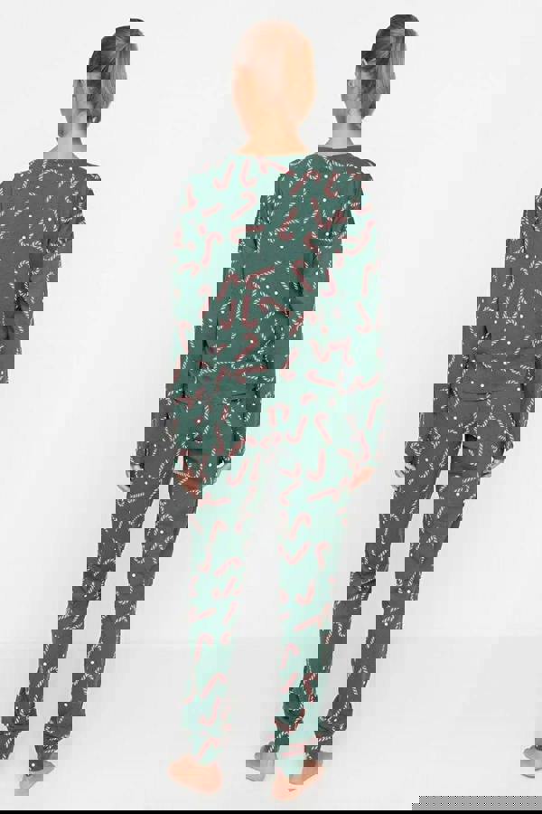 WOVCOR 2-Piece 100% Cotton Christmas Themed Knit Pajama Set