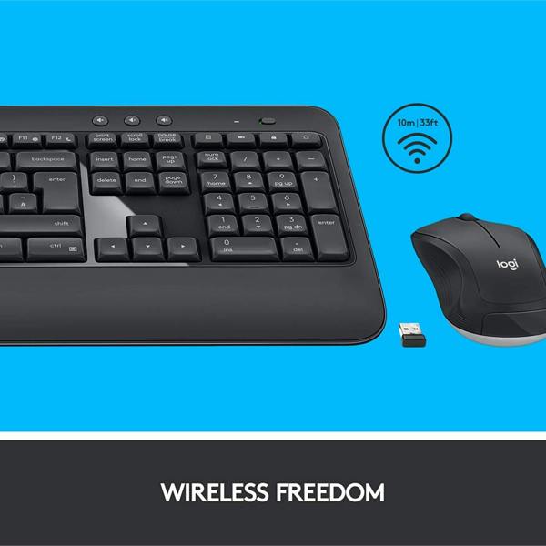 Dyzi MK540 Wireless Keyboard Mouse Combo 2.4GHz USB Full Size Black