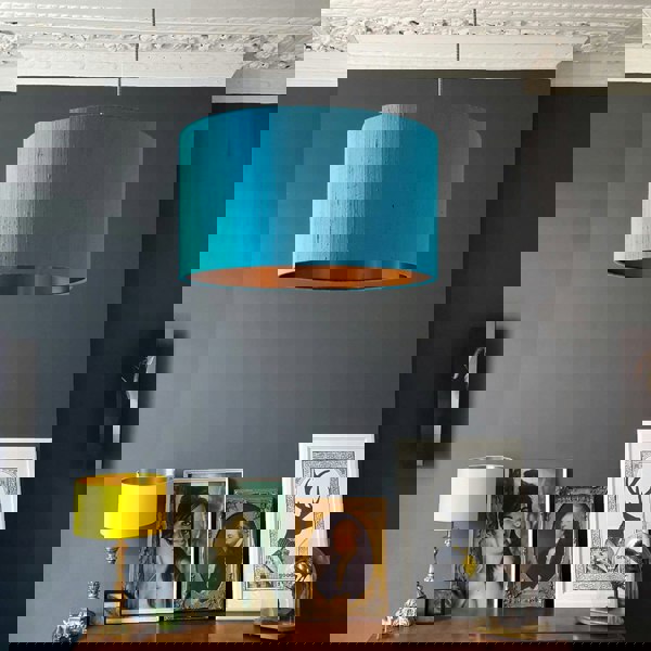 Aqua and Copper Lampshade