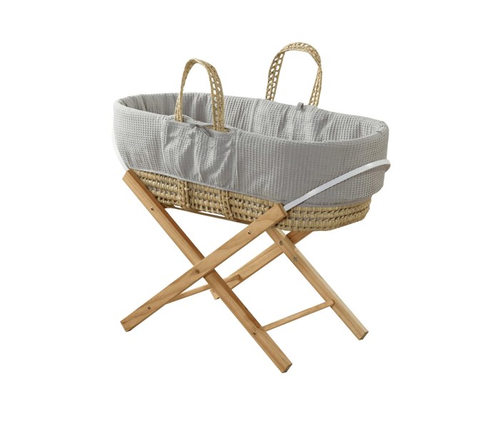 Kinder Valley Hoodless Grey Waffle Moses Basket