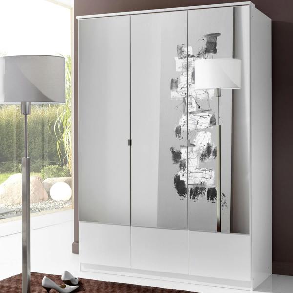 TJ's Furniture Imago  White 3 Door  wardrobe