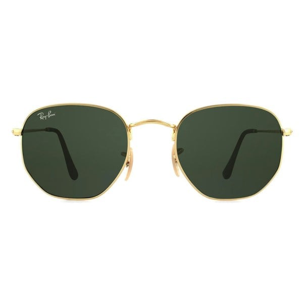 Ray-Ban Sunglasses Hexagonal 3548N 001 Gold Green G-15