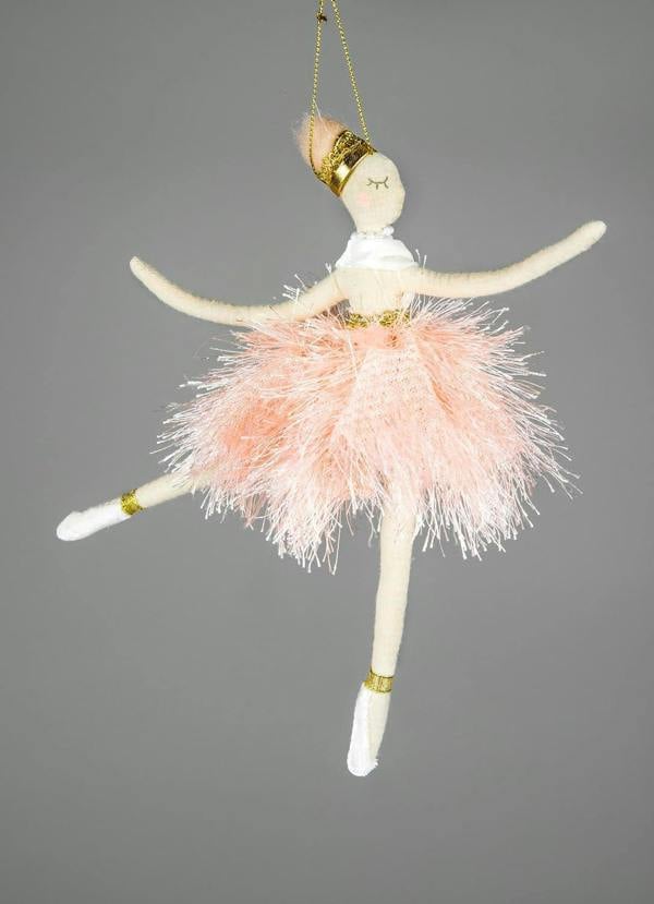 2cm Light Pink Ballerina Doll Christmas Tree Hanging Decorations, Pack of 3 image 2