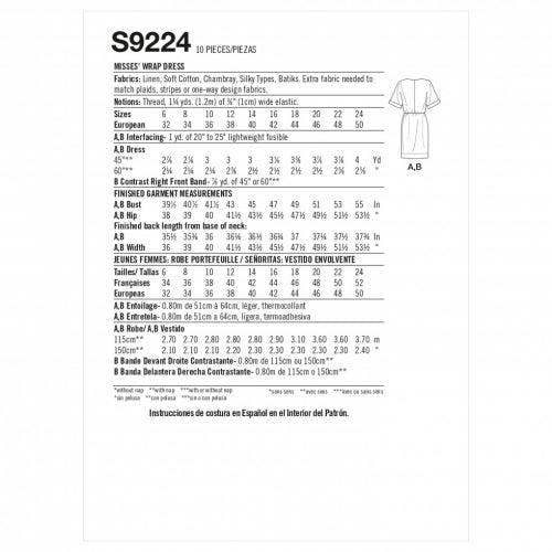 Simplicity Sewing Pattern 9224, Dresses for Women, H5 (6-8-10-12-14) - Intermediate