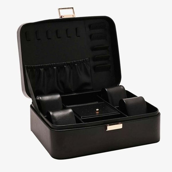 T. H. Baker Sophia Black Oblong Leather Look Jewellery Box SP3345