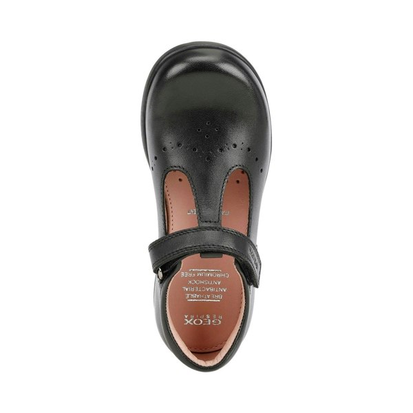Geox Girls School Black Buckle Naimara Girl Ballerina Shoes