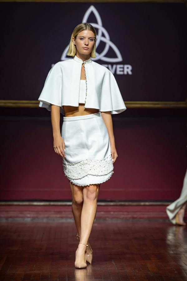 LuvForever Ophira - White Mini Skirt Cape Set