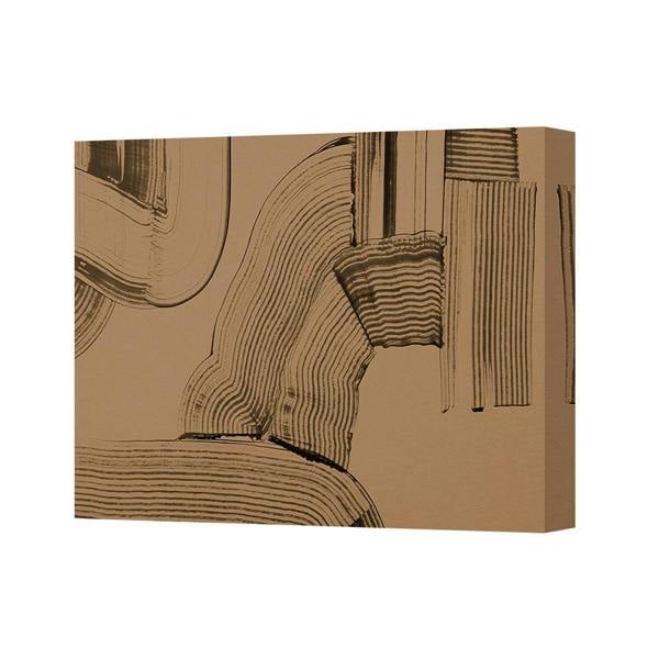 Benjamin Tate Design Abstract Beige Brown Canvas Wall Art 5806 Print For Living Room