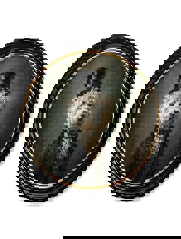 Exceptional Art Lord Westly Whitetail - Gentleman Westie Oxford round frame