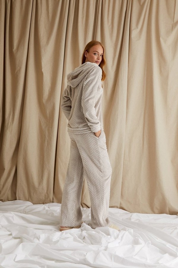 Cosy Chevron Lounge Suit in AlmondLoungewear