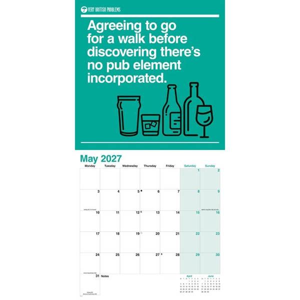Very British Problems Calendar 2027, Wall Calendars, Month To View, Humour, Gift