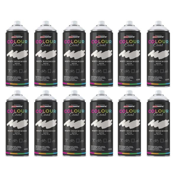 Colour Coat 12X Misty Rosewood RAL 020 93 05 Satin Spray Paint 400ml
