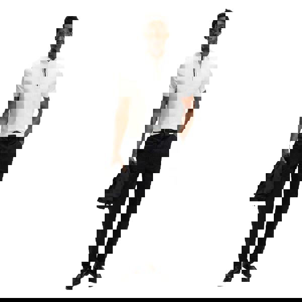 Boss Mens H-Paras 65 Cotton Zipped Polo Shirt - White - 