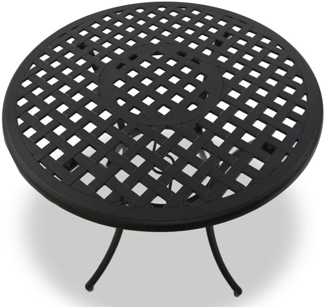 Centurion Supports PREGO Luxurious Garden and Patio Table and 4 Large Chairs with Armrests Cast Aluminium Bistro Set - Black