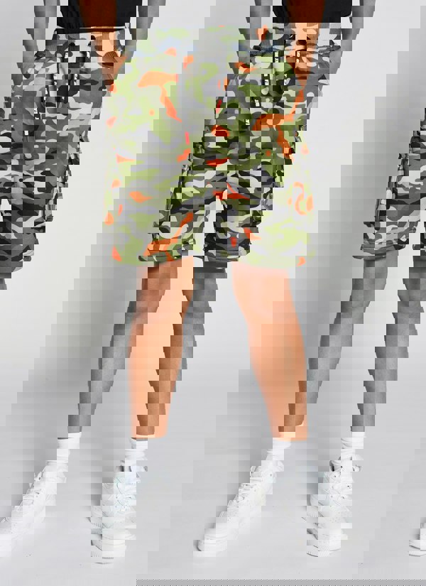 Beat Boyz Club Obtain Combat Shorts - Orange Pop Camo