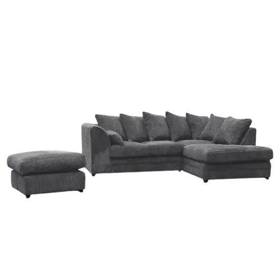 Snug Furniture Jumbo Cord Right Hand Corner Sofa With FREE Footstool