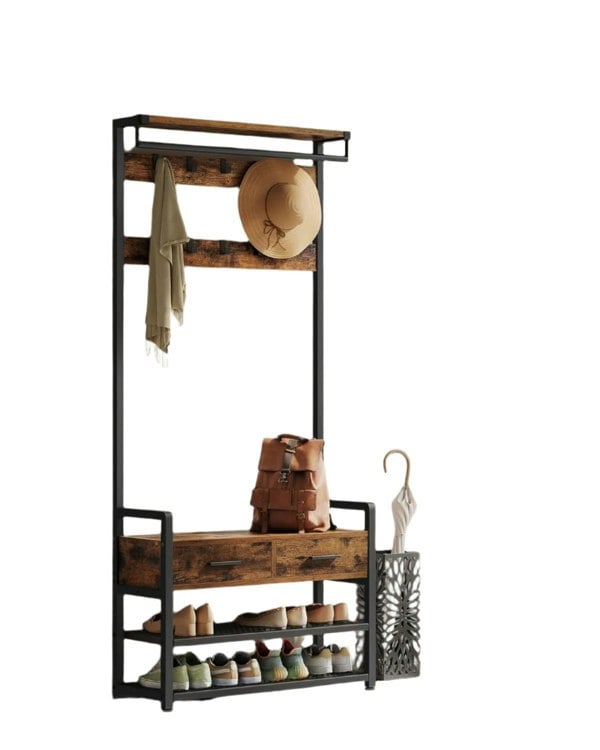 Modcraft Entryway Hall Tree with Shoe Bench and Storage