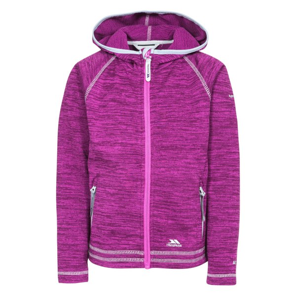 Trespass Childrens Girls Goodness Full Zip Hooded Fleece Jacket - Purple Orchid Marl