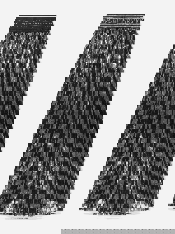 Balmain Girls Pleated Skirt in Silver