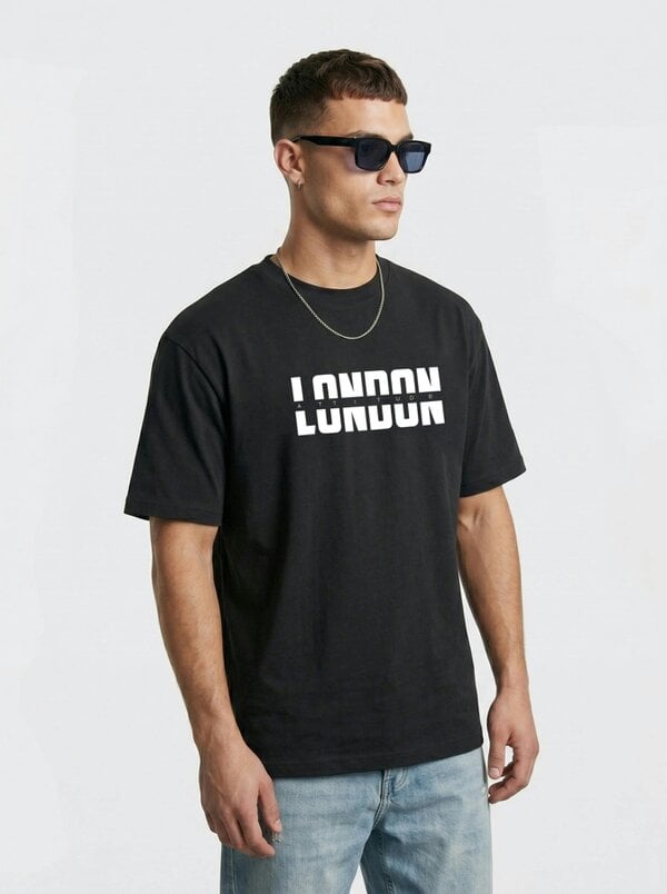 London Attitude Essential Split Graphic Premium Organic Cotton T-Shirt