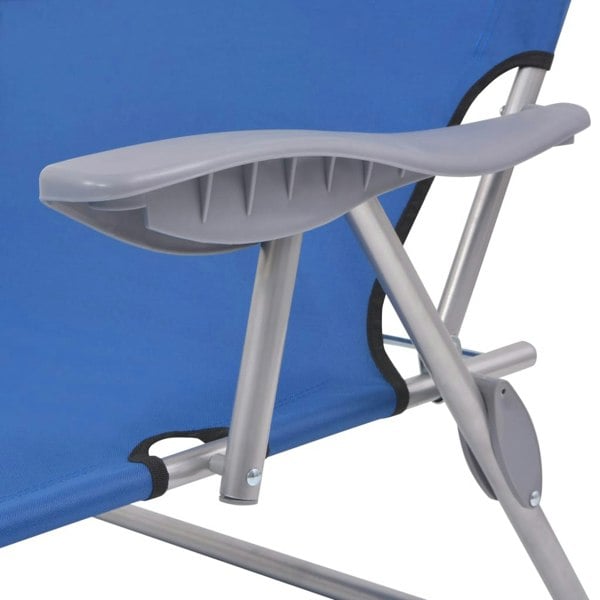Berkfield Sun Lounger with Canopy Steel Blue