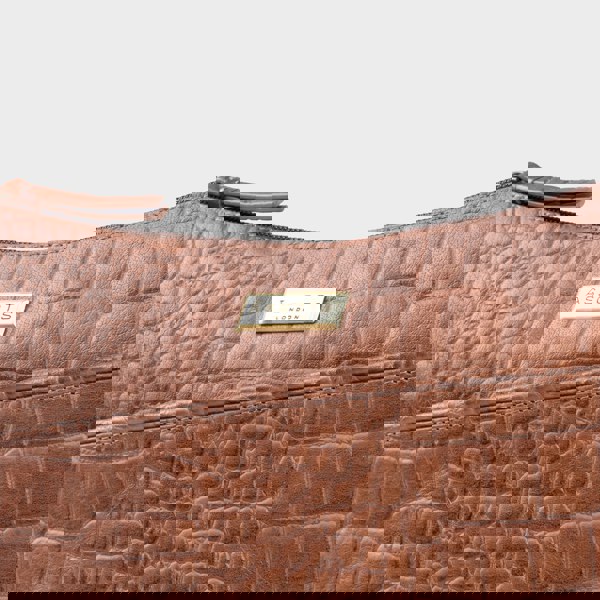 Assots London 'CAROL' Tan Croc Real Leather Designer Crossbody Shoulder Bag