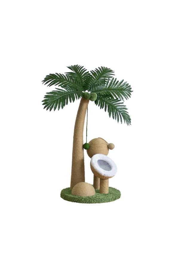 Living and Home Coconut Tree Shaped Cat Scratching Post with Hanging Ball Toys