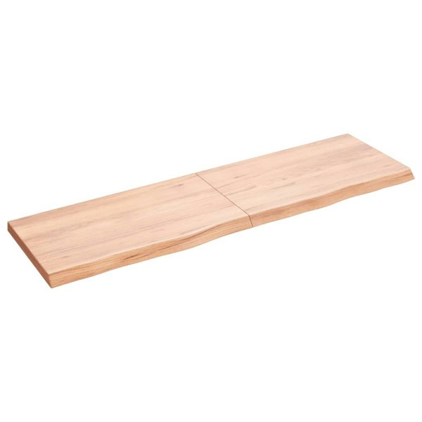 Berkfield Wall Shelf Light Brown 140x40x4 cm Treated Solid Wood Oak