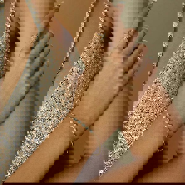 Ania Haie Miss Dainty 14ct Gold Plated Pave Multi Bead Bracelet B065-04G