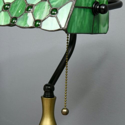 Wyld Haus Nofilu Glass And Metal Green Vintage Style Stained Glass Table Lamp