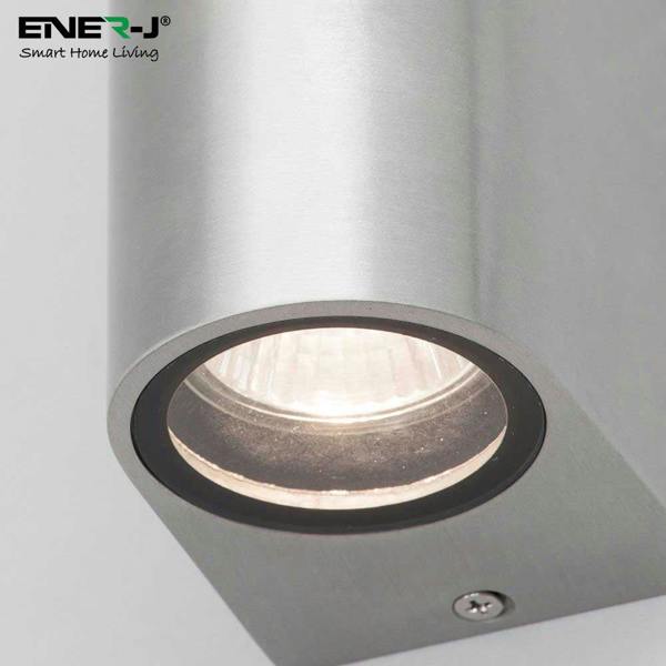 ENER-J Up-Down Wall Light Silver Housing, Indoor / Outdoor, GU10 Fitting, IP44 Up-Down Outdoor Wall Light (Max 35Wx2)