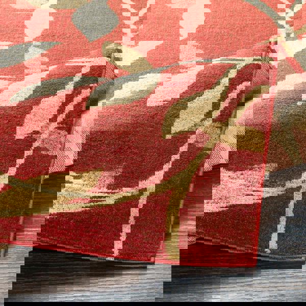 Livabliss Riley-Vintage Red Beige Brown Traditional Boho Rug