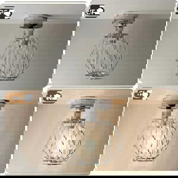 Emitto Crystal Ceiling Light Semi Flush Mount Chandelier Modern Hallway Silver