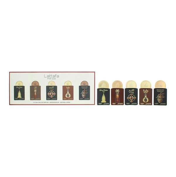 Lattafa Pride Art of Arabia III, Ajwaa, Al Qiam Gold, Masa, Brioche Vanilla Eau de Parfum 5 x 20ml