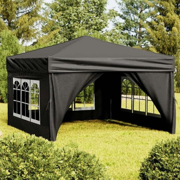 Berkfield Folding Party Tent with Sidewalls Black 3x3 m